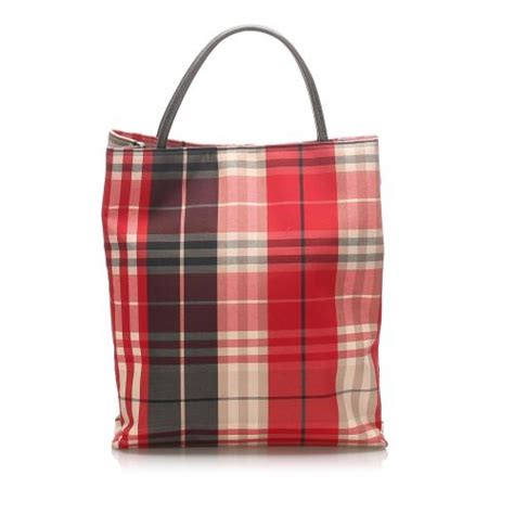 Burberry Plaid Tote Bags & Handbags for Women for sale 